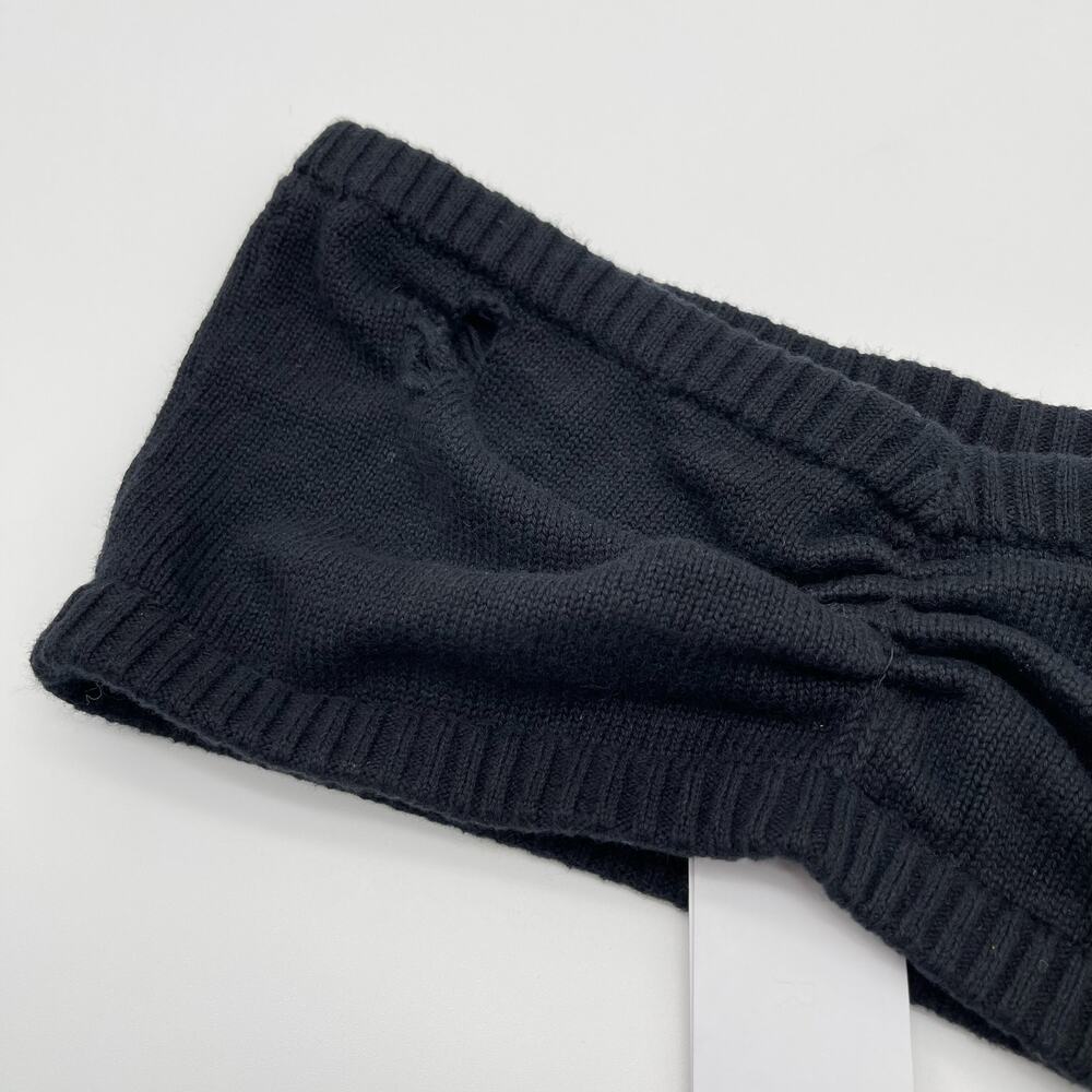 AREA | NWT Bandeau Top in Black Cashmere Knit Tube Top *Missing Butterfly* L - Picture 7 of 10